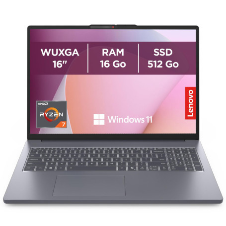 Lenovo IdeaPad Slim 3 - Ordinateur Portable 16'' WUXGA AMD Ryzen 7