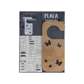 Bouton de porte en bois personnalisable avec kit de lettres Vintiun
