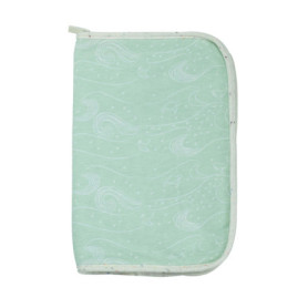 Protège Carnet de Santé Bébé - Vert D'Eau avec Liseré Beige - Collection Au Large
