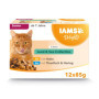 IAMS Nourriture Humide Senior pour Chats - Assortiment Terre & Mer, 12 Sachets de 85g