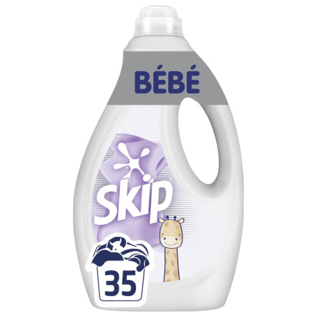 Lessive Skip Bébé Hypoallergénique - 35 Lavages pour Peaux Sensibles