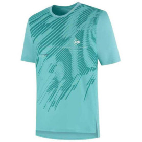 T-shirt de Tennis Dunlop Game Tee 1 pour Hommes - Bleu Ciel/Vert Aventurine, XL