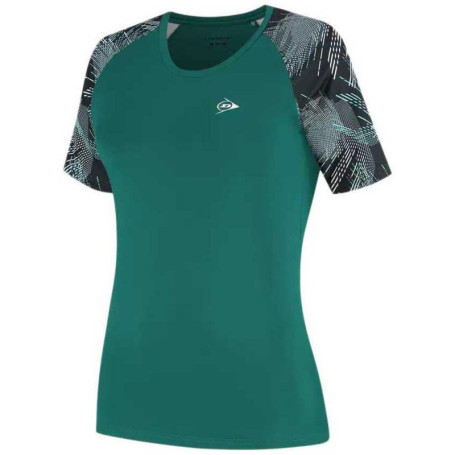 T-shirt de Tennis Femme Dunlop - Confort et Style Moderne en Vert Aventurine