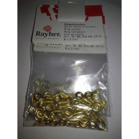 Vis à œillet en laiton doré Rayher - 24 pièces pour suspensions créatives