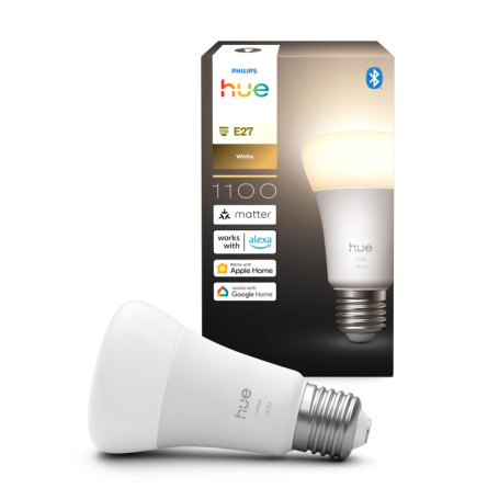 Ampoule connectée Philips Hue A60 LED E27 9,5W - Lumière blanche chaude 2700K