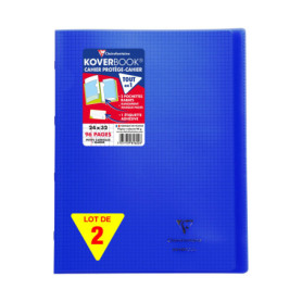 Lot de 2 Cahiers Agrafés Koverbook Bleus Marines - 24x32 cm - 96 Pages