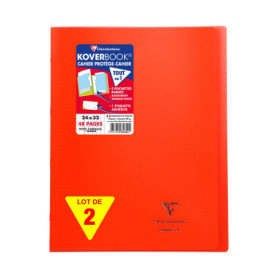 Lot de 2 Cahiers Agrafés Koverbook Rouges - 24x32 cm - Clairefontaine