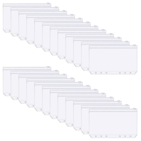 30 Pochettes Transparentes A6 avec Zip pour Classeur - Imperméables et Pratiques
