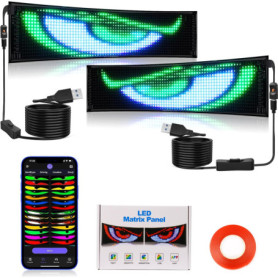 Lot de 2 Tableaux LED Programmables avec Application Bluetooth - Qnoavve