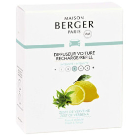 Recharge Diffuseur Voiture Zeste de Verveine - Lot de 2 par Maison Berger