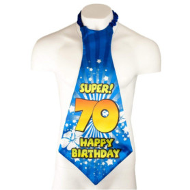Cravate d'anniversaire Happium pour le 70e anniversaire - Bleu
