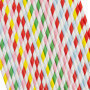 Lot de 100 pailles en papier multicolores pour fêtes