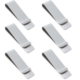 Set de 6 Clips à Billets en Acier Inoxydable Argenté - Accessoires Minimalistes pour Hommes et Femmes