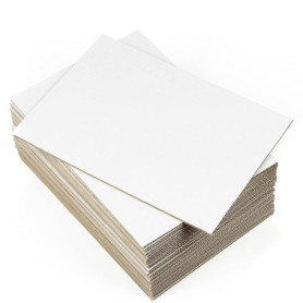 Lot de 20 Feuilles de Carton Ondulé Blanc DIN A4 pour Travaux Manuels