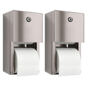 Distributeur de Papier Toilette en Acier Inoxydable - Lot de 2 pour Salle de Bain