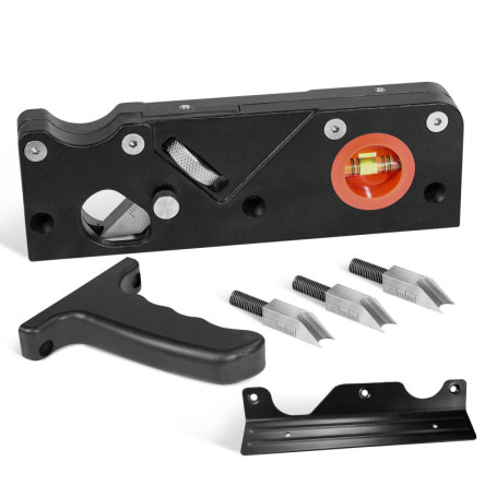 Rabot Bois Ergonomique HYCHIKA avec 4 Têtes de Coupe