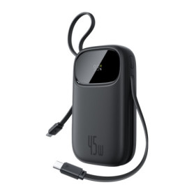 Baseus Powerbank 20000mAh 45W avec Câbles USB-C Intégrés - Charge Rapide pour iPhone et Samsung