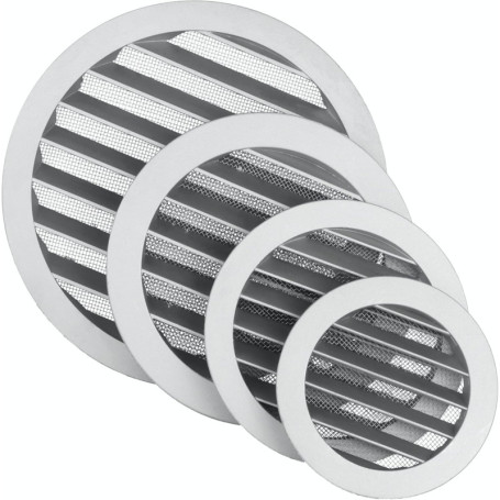 Grille d'Aération Ronde 125mm en Aluminium avec Moustiquaire Inox - Intérieur et Extérieur