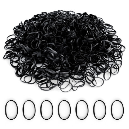 Pack de 1000 Élastiques à Cheveux Noirs - Accessoires Coiffure Pratiques
