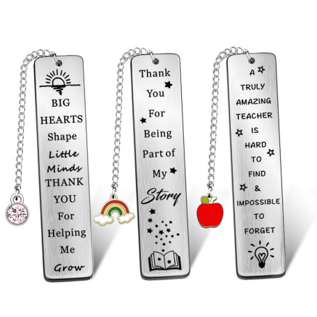 Ensemble de 3 Marque-pages Élégants en Argent pour Passionnés de Lecture