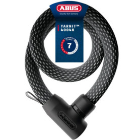 Chaîne Antivol ABUS YARNIT 4004K - Sécurité Élégante pour Vélos et Trottinettes - 85 cm Noir