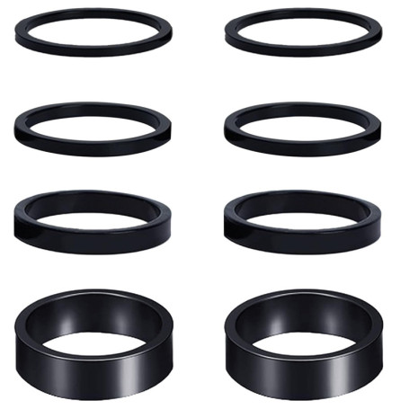 Kit d'Entretoises de Potence en Aluminium pour Vélo - Réglage Hauteur Guidon