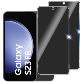 KELOLIN Coque Anti Espion en Verre Trempé pour Samsung Galaxy S23 FE 5G - 2 Pièces