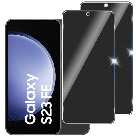 KELOLIN Coque Anti Espion en Verre Trempé pour Samsung Galaxy S23 FE 5G - 2 Pièces