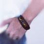 Bracelet Tressé en Cuir pour Homme avec Pierre Œil de Tigre