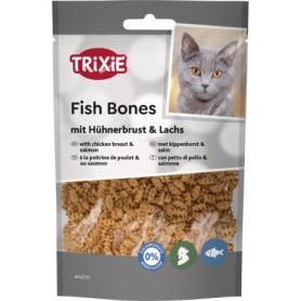 Trixie Friandises Fish Bones pour Chat - Poulet et Saumon 50g