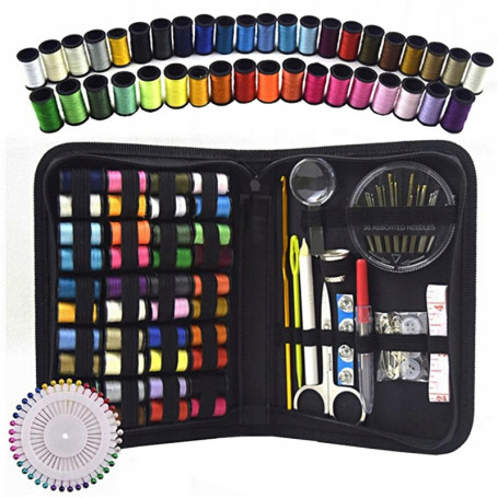Kit de Couture Complet PARENCE avec Étui Zippé - 40 Bobines Multicolores et Accessoires