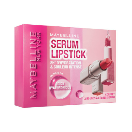 Coffret Serum Lipstick Maybelline - Rouges à Lèvres Hydratants 8H
