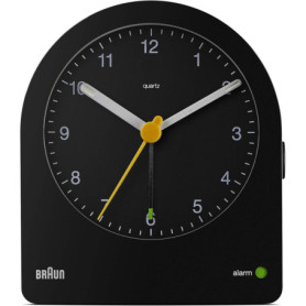 Réveil Analogique Classique Braun avec Fonction Snooze et Rétroéclairage Noir