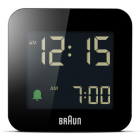 Réveil de Voyage Numérique Braun avec Fonction Snooze - Modèle BC08B Noir