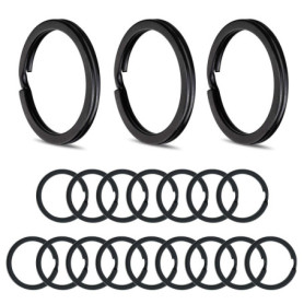 Ensemble de 50 Anneaux Porte-Clés Métalliques Noirs Anti-Rouille - Wugauwor