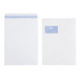 Lot de 50 enveloppes C4 blanches avec fenêtre et fermeture autocollante