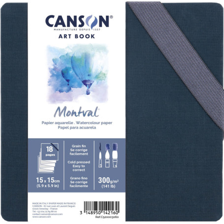 Carnet Canson Professional Book Aquarelle 15x15 cm - Grain Fin 300 g/m²