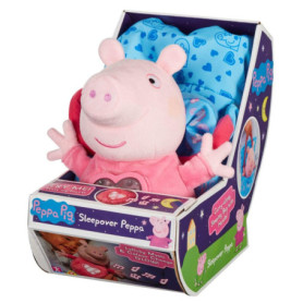 Peluche Peppa Pig Sleepover avec Lumière et Berceuse - Compagnon Doux pour Enfants