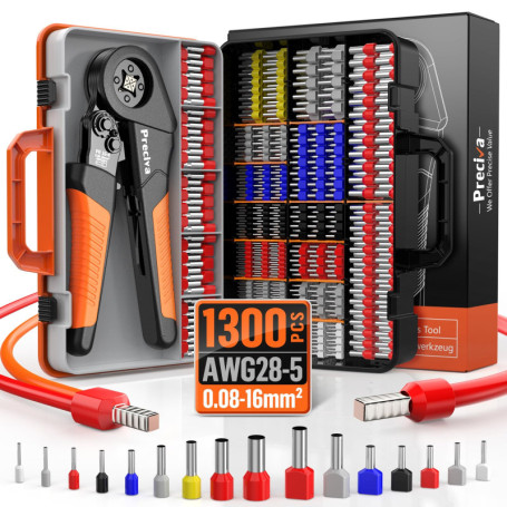 Pince à Sertir Preciva avec 350 Embouts Doubles et 950 Embouts Monolignes