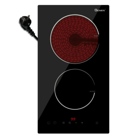 Plaque Vitrocéramique Encastrable 2 Feux 30cm avec Commande Tactile