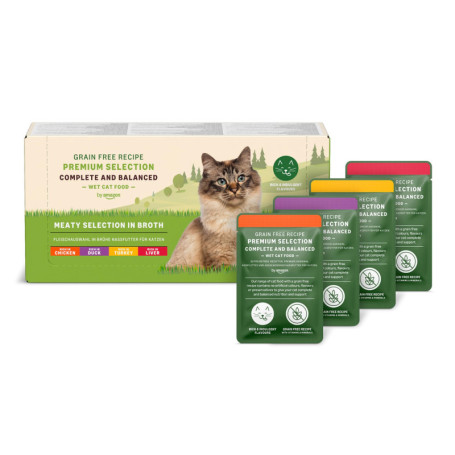 Aliments Humides sans Céréales pour Chats - Sélection de Viande en Gelée 4.76kg