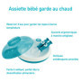 Assiette Bébé Chauffante avec Couvercle et Couverts - dBb Remond - Turquoise