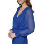 Robe Smockée à Volants DKNY pour Femme - Bleu Iris, Taille 42