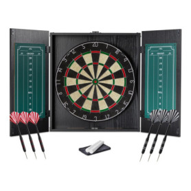 Armoire de Fléchettes Amazon Basics avec 6 Fléchettes en Acier et Tableau de Scores
