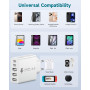 Chargeur USB C Rapide, 50W 5 Ports Prise USB C Chargeur Rapide iPhone Prise USB Multiple Adaptateur USB Chargeur Type C Secteur 