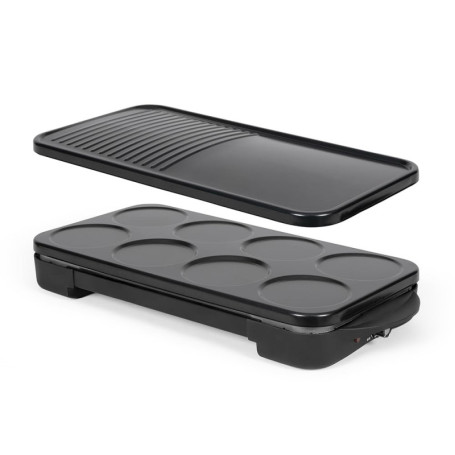 Livoo Crêpière et Plancha Grill 2 en 1 DOC349N - 1500W avec Accessoires