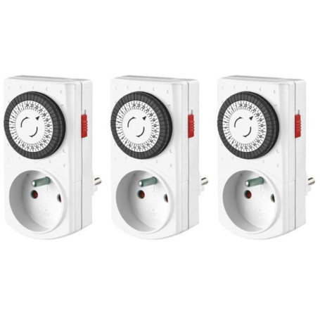 Set de 3 Mini Minuteurs Analogiques 24H - Perel