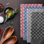 Lot de 5 Torchons de Cuisine en Coton Marron à Carreaux - Ultra-absorbants