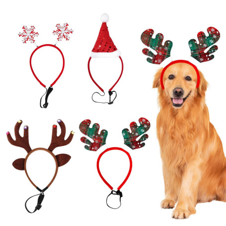 Coiffe de Noël Sporgo pour Chiens - Lot de 4 Accessoires Festifs
