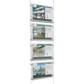 Présentoir lumineux A4 horizontal EVO LED pour vitrine